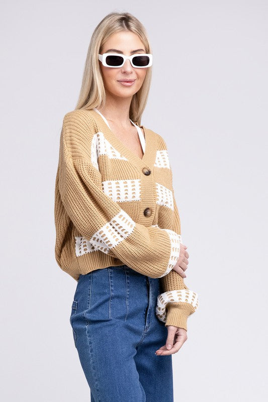 Striped Colorblock Cardigan