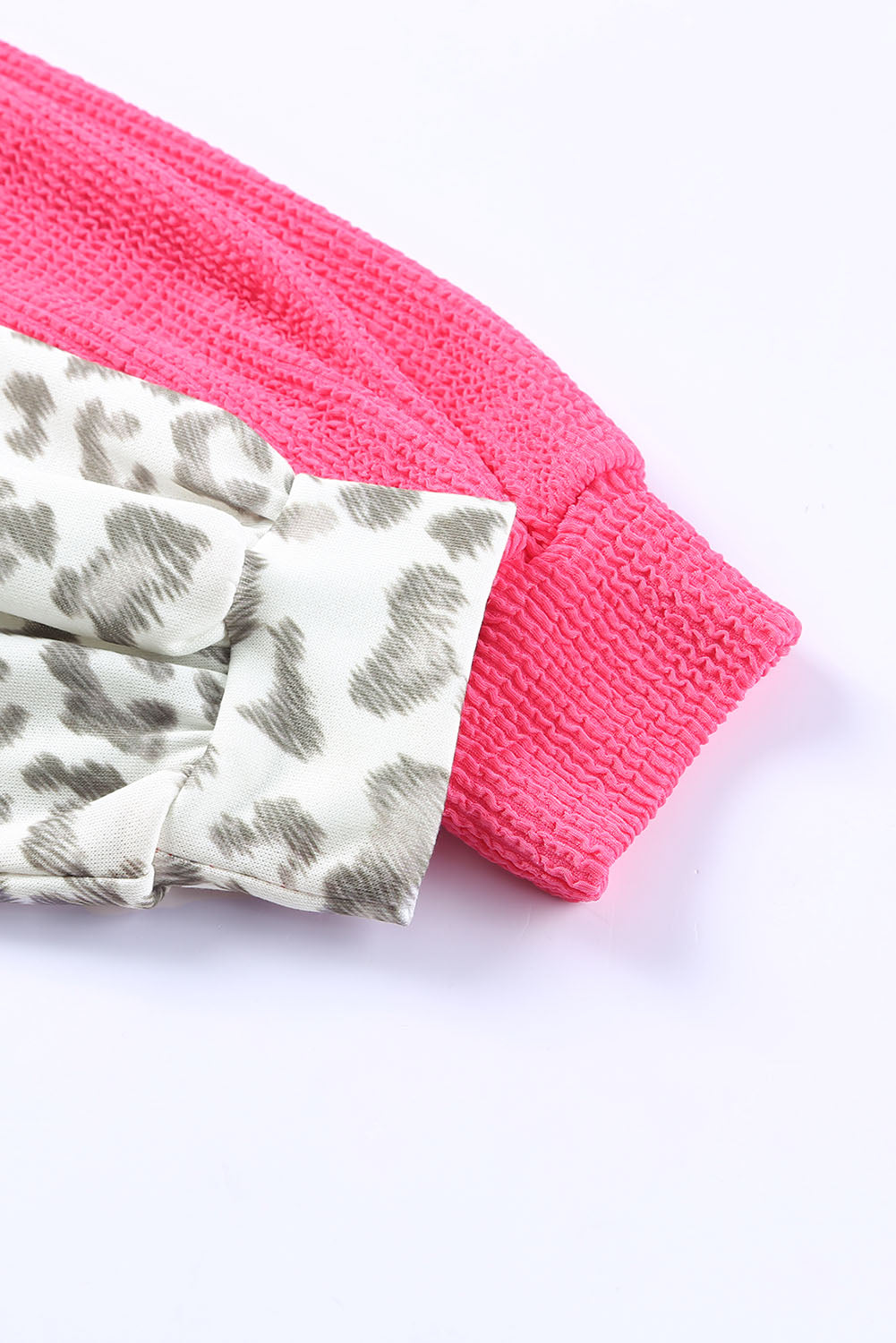 Cheetah Print Color Block Casual Pullover Long Sleeve Top