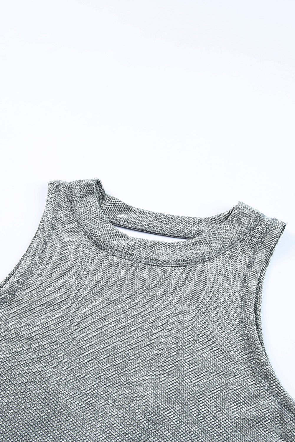 Gray Crisscross Cut-out Back Knit Tank Petal Dress